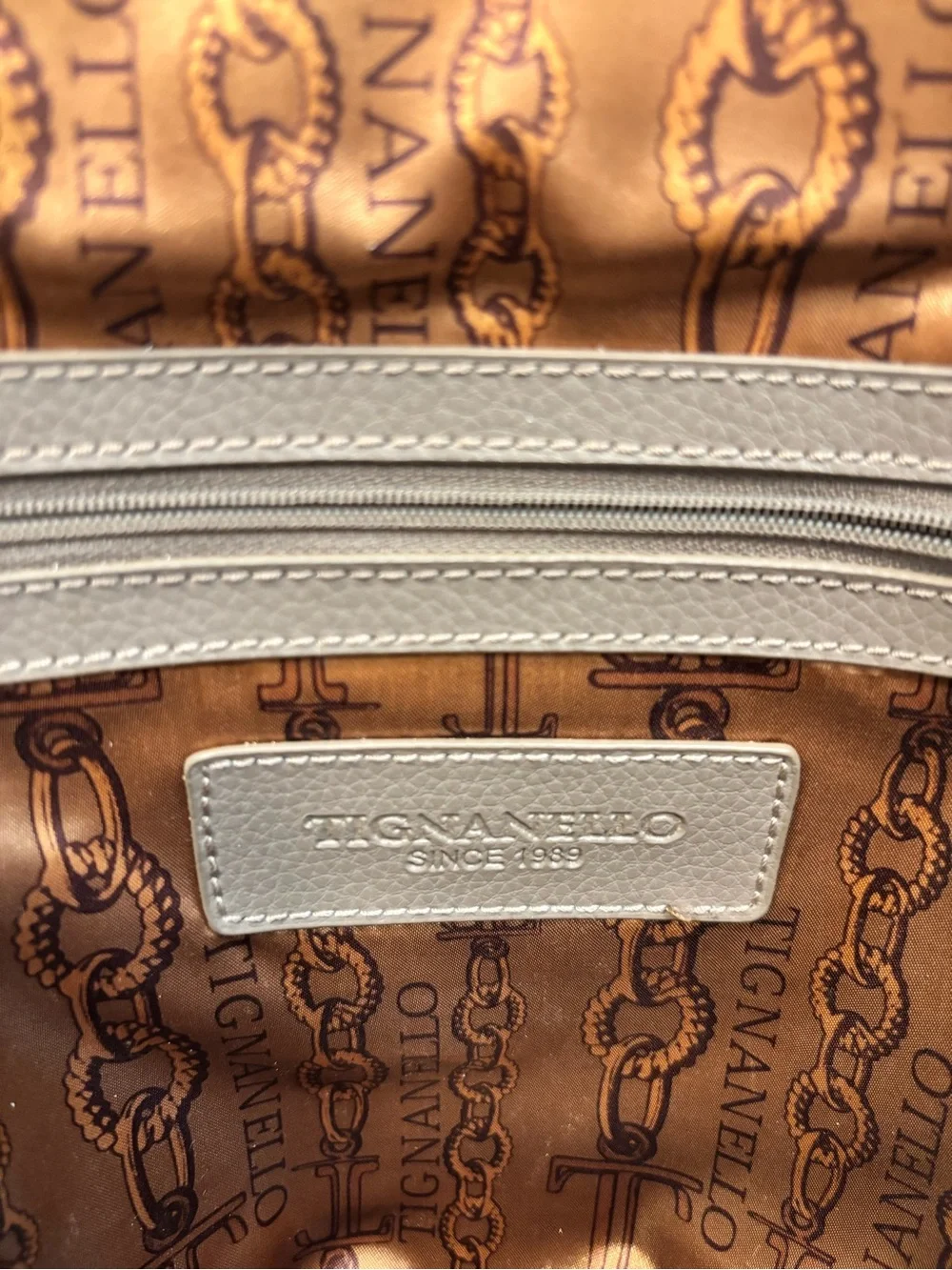 Tignanello Taupe Leatherette Backpack